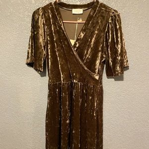 Latte Velvet Dress